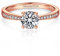 MomentWish Verlobungsring Damen, 1 Karat Moissanit Diamant Ring Damen, VVS1 D Farbe Rose 925 Sterling Silber, Verlobung Hochzeit Geschenk Ring für Frauen-Größe50