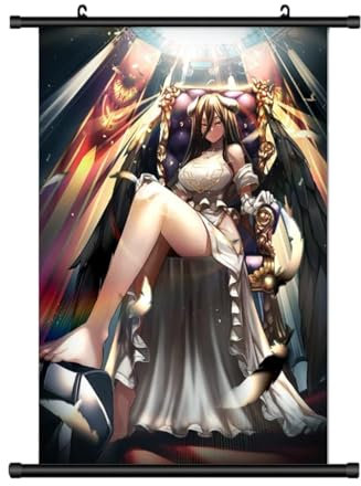KARMA-X Großes 60x90CM Overlord Kakemono Rollbild | Anime Manga Stoffposter Wallscroll Poster | Wanddeko Geschenk | Albedo