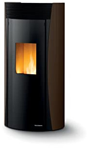 SENZA Pelletofen Palazzetti Vivienne Pro 3-13 kW Finish Mokka, Emailliertes Gusseisen, Braun, Pellet, Freistehend, Ofen