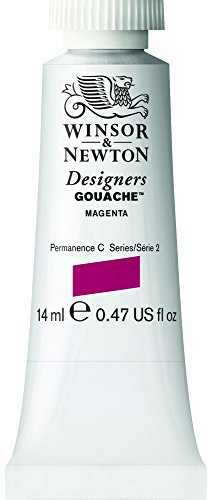 Winsor & Newton 8840541 Designer Gouache - Magenta, 14ml Tube - matte deckende Gouachefarben, Ideal für Gouachemalerei, Brillante, lichtechte Farben mit großer Deckkraft