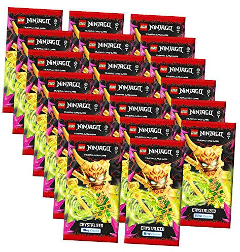 Lego Ninjago Karten Trading Cards Serie 8 - Crystalized (2023) - 20 Booster Sammelkarten Bundle + 10 Originale Hüllen