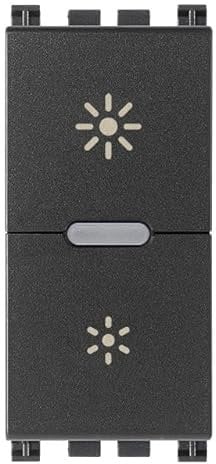 VIMAR 19595 Arké dimmer WiFi per lampade ad incandescenza e LED, trasformatori elettronici, compatibile con assistenti vocali, standard Bluetooth e Zigbee, funzionamento dimmer off, LED RGB, grigio