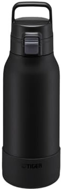Bouteille isotherme Tiger MTA-B 1.0 L Active One-Push, grande capacité, légère avec poignée, ouverture one-push, sans BPA, conservation froid 24h, conçue au Japon, couleur pierre noire