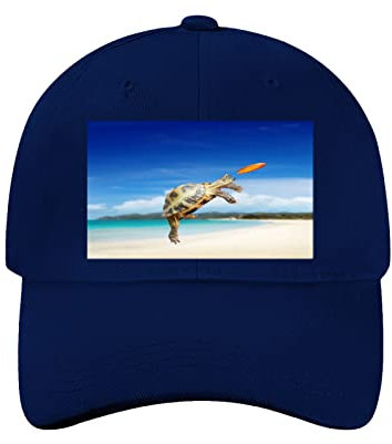 Unisex Grau Baseball Hut Baseball Cap The Turtle Frisbee Verstellbare Papa Hüte Geschenk für Männer/Frauen, navy, One size