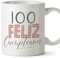 MUGFFINS Tazas 100 Cumpleaños - En Español - ¡Feliz Cumpleaños! Rosa - 11 oz / 330 ml - Regalo original y divertido