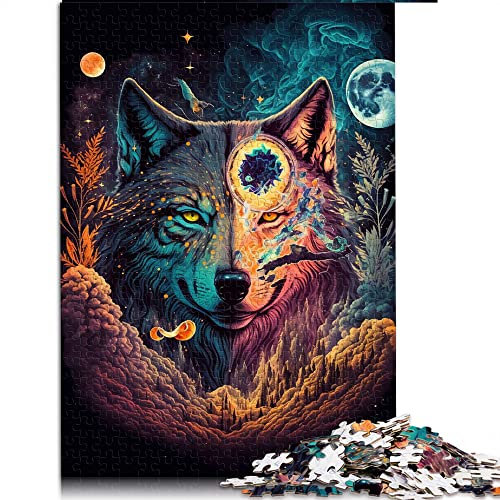 1000 Teile Kartonpuzzle HighFlying Wolf Puzzle für Erwachsene Holzpuzzle Wohnkultur (Größe 50x75cm)