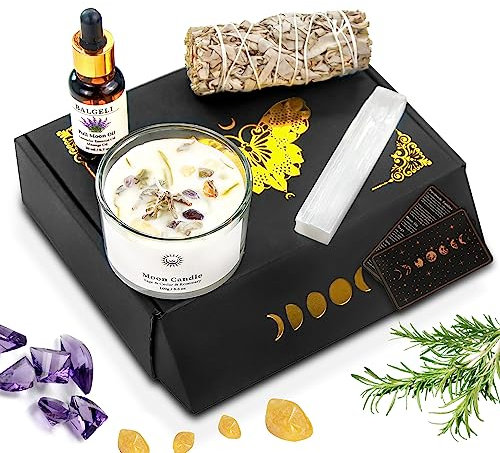 Spirituelle Geschenke, Energie-Reinigungsset, Chakra-Kerzen, Positive Energie-Kristalle, Meditationsset, Salbei-Kristall-Kerzen zur Reinigung des Hauses von negativer Energie Frauen & Männer