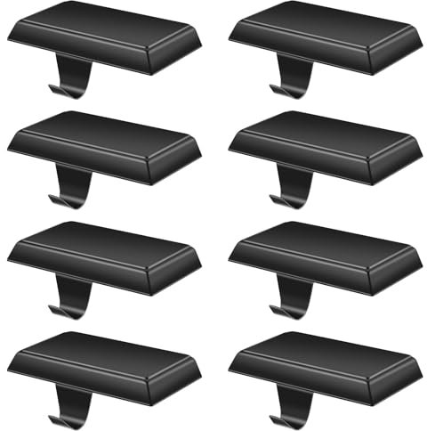 EBANKU Weihnachtsstrumpfhalter,Schwarz 8 Stück, Metall Aufhängehaken, rutschfeste Hänge Kaminhaken, Strumpfhalter, Strumpfhalter Sockel, Christmas Stocking Holder