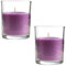 Set de 2 Candele Profumate Lavanda in Vetro 8.5x7cm, Candele Profumate Lilla in Cera Vegetale, 28 Ore di Combustione