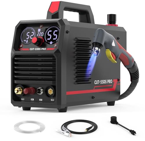 YESWELDER 55 Amp Plasma Cutter Non-High Frequency, Large LED Digital Display Non-Touch Pilot Arc, Digital DC Inverter 110/220V Dual Voltage Plasma Cutting Machine CUT-55DS PRO NEW