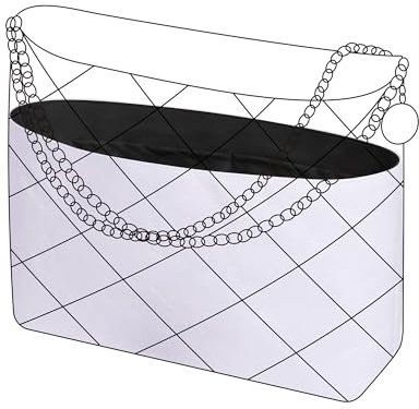 DGAZ Leichter Geldbörsen-Organizer-Einsatz für Chanel 22 Taschen, Seide und Dupontpaper Handtasche innen für Luxus-Taschen (Schwarz, S)