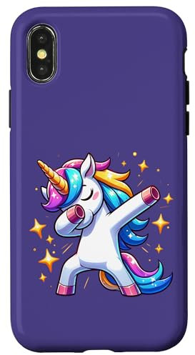 Hülle für iPhone X/XS Dabbing Unicorn Fans Dab Einhörner Einhornliebhaber Einhorn