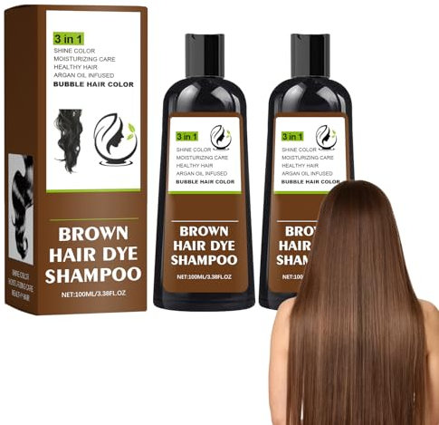 Shampoo Centella 2PC Schwarz Haarfärbeshampoo,Instant Hair Shampoo,Natürliche Schwarze Haarfarbe Shampoo 3 In 1,Haarfarbe Shampoo Für Graues Haar,Instant Black Hair Shampoo-100ml*2