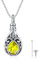 XIXLES Collier urne arbre de vie En forme de goutte d'eau Bijou en argent sterling Novembre Jaune Pierre de naissance Collier pour cendres Bijou de crémation pour femme - Cadeau souvenir pour
