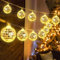 mizikuu 10 LED Discokugel Lichterkette, 150cm Spiegelkugel String Lichter Silber Batteriebetrieben Disco Ball Orientalisch Marokkanische Lichterkette Weihnachtslampe für 70er 80er Jahre Party