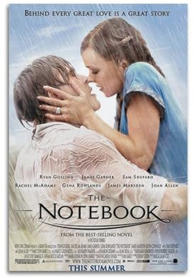 CHANGLES The Notebook Film-TV-Serie, Kunstposter für Hausbau, ästhetische Dekoration, Leinwand, Wandkunst, Schlafzimmer-Dekor, 40 x 60 cm, ungerahmt, 8