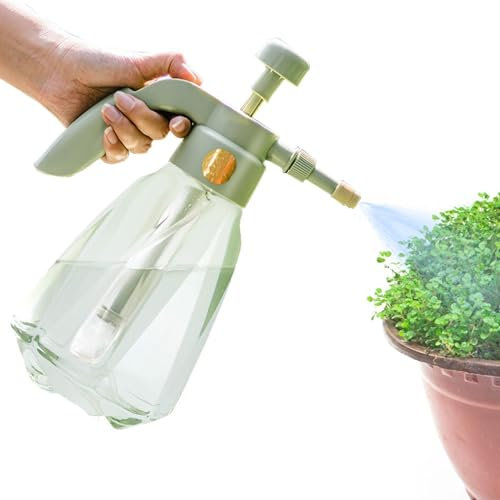 Mxshc Pulverizador a presión, regadera de mano de pulverización fina, pulverizador de jardín, pulverizador de agua a presión para césped, jardín, jardinería interior y exterior, limpieza del hogar