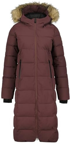ICEPEAK Brilon Wintermantel/Steppmantel für Damen mit Kapuze, Farbe:Weinrot, Größe:46