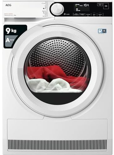 AEG Asciugatrice 8000 AbsoluteCare 8 kg TR8D83GW, Classe A+++, Tecnologia SensiDry, PreciseDry e MixDry per Cotoni e Sintetici, programma Hygiene, Pompa di Calore, 890x640x680 mm
