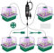 DOUUCO Mini Serre pour Plantes, 5 Pièces Bac à Semis avec Tapis Chauffants, Contrôleur de Minuterie Luminosité Réglable, Boîte de Culture Durables, avec Couvercle Haut et Ventilation