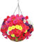 LARDUX Artificial Hanging Baskets with Flowers-12 Inch Large Silk Fake Flower Hanging Basket for DIY Outdoor Garden Home Yard Patio Decoration