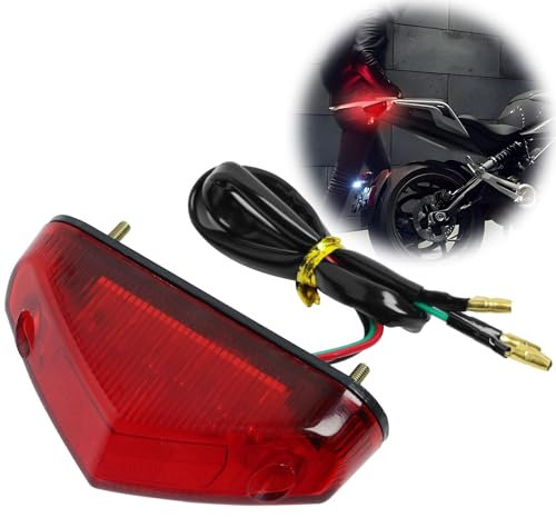 EuAcesry Feu Arriere Moto, Mini Feux Arrière de Frein LED, 12V Lumière de Freinage Moto Cours D'exécution Feu Arrière Universel pour Motos VTT Dirt Bike Scooter