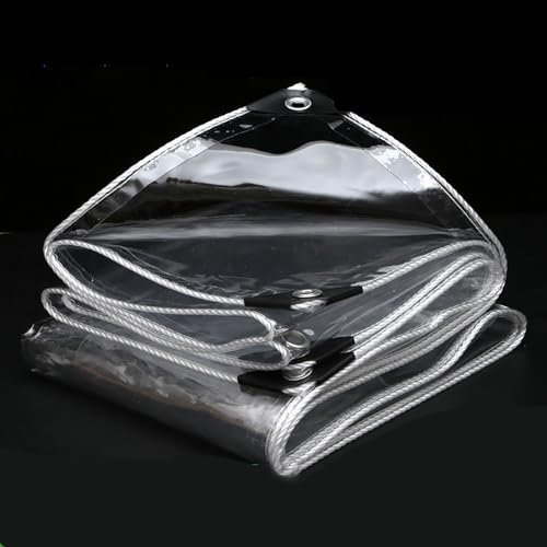 Telone trasparente in PVC resistente, con occhielli, impermeabile, pannelli laterali per gazebo, per giardini, serre, piante e tetto per animali domestici, 3,5 x 4,2 m