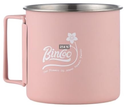 Bincoo 2-Pack Pink Stainless Steel Camping Cups, 300ml (10.1oz) – Lightweight, Camp Mugs for Outdoor, Hiking, Travel, and Everyday Use