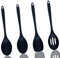 Set di Utensili da Cucina in Silicone, 4 Pezzi Cucchiaio da Cucina per Mescolare, Cucchiai di Silicone Antiaderente, Mestolo Cucina Grande per Cucinare, Cuocere, Mescolare e Servire (27,5 cm)