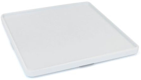 Set de 6 Assiettes Plates DIN carrées, plat à services à pâtes desserts en Porcelaine Blanche - Longueur 25 x largeur 25 x Hauteur 1,5 cm