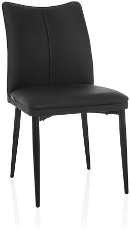 hjh LIVING Besucherstuhl VISETO Moderner Stuhl mit Kunstlederbezug, ergonomischer Rückenlehne & stabilem Metallgestell, Schwarz