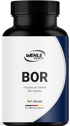 Bor hochdosiert – 450 Tabletten – 4 mg pro Tag | Aus Borax (Natrium Borat) – vegan, produziert in Deutschland, laborgeprüft