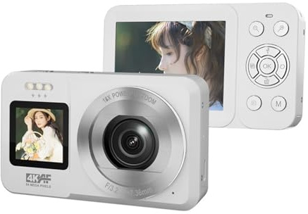 18X Digital Zoom 4K Resolution 64MP Double Screen Camera Compact Portable for Students Outdoor Photography Compacts Student Camera