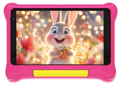 Vekoy Tablette Enfants 7 Pouces Android Tablet pour Kids 5GB RAM 32GB ROM Contrôle Parental IPS HD Bluetooth WiFi Quad Core Double caméra Children's Tablets PC avec étui de Protection (Rose)