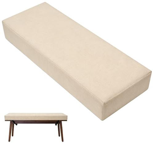 Bankauflage Sitzkissen Bank, Bankkissen Auflage Sitzauflage Sitzkissen Bank Sitzpolster Bankpolster Abnehmbarem Bezug Bankauflage Ersatzpolster Stuhlkissen für Schaukel Fensterbank, 80×40×5cm Beige