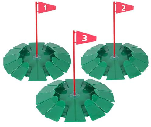Golf Practice Putting Cup All Direction, 3 PCS Plastic Golf Training Aid Putter, Green Practice Putting Hole Plate for Indoor Outdoor Home Office Backyard Golfing