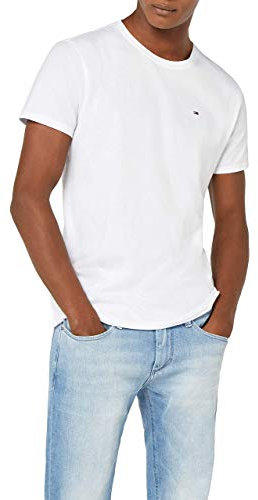 Tommy Jeans Herren T-Shirt Kurzarm TJM Original Slim Fit, Weiß (Classic White), XXL