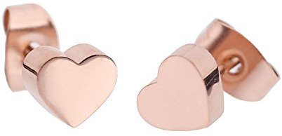 Legitta Damen Herz Ohrringe in Rosegold Minimalist Design Delicate Feine Ohrstecker Titanschmuck Edelstahlschmuck Filigrane Kugelohrringe Für Frauen Mädchen Titan nickelfrei