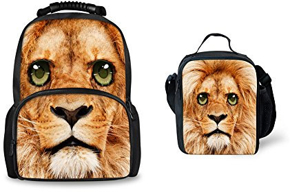 Chaqlin Schultasche aus Filz, Motiv: Husky, Mops und Tiger, 2 Stück Gelb löwe Einheitsgröße