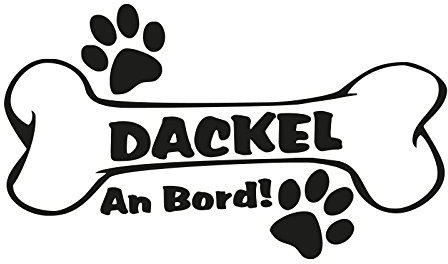 Plott Aufkleber Hundeknochen Dackel An Bord Pfote Hund Dog Bone Knochen NEU