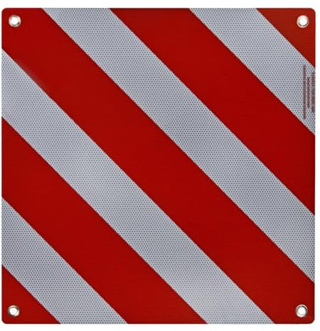Warntafel Italien Alu retroreflektierend 50x50cm rot-weiß Heckträger Fahrradträger