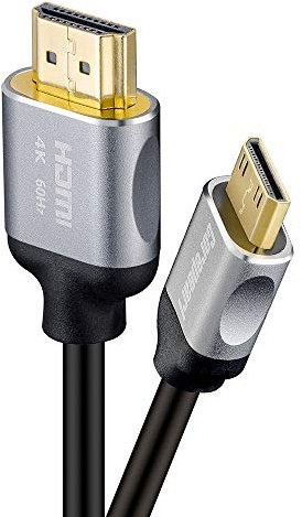 Corepearl Flexible and Durable Mini HDMI Cable (Mini HDMI to HDMI) Supports Ethernet 3D 4K HDR and ARC (4K@60Hz 18Gbps) - 6 Feet idea for Your Camcorders Cameras or Game Consoles to Your HDTV