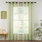 MIULEE Sheer Voile Vorhang mit Ösen Transparente Gardine Ösenvorhang Ösenschal Transparent Durchsichtig Luftig Dekoschal für Schlafzimmer Wohnzimmer 140x160 cm (B x H) 2er Set Grün