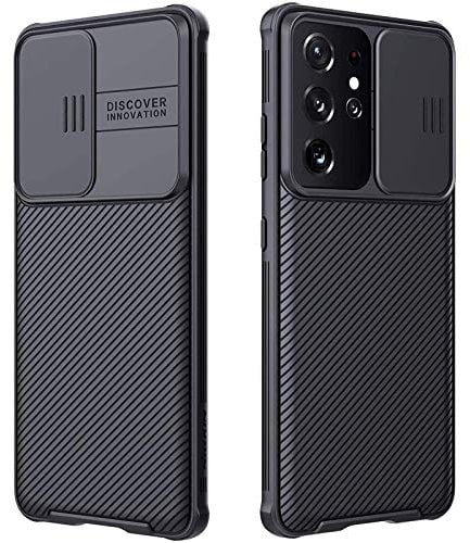 CloudValley Cover per Samsung Galaxy S21 Ultra 5G 6.8'', Custodia Protettiva Sottile, Sensazione di Mano Perfetta e Antigraffio, Cover con Copertura Protettiva Scorrevole Della Fotocamera (Nero)