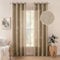 MIULEE 2er Set Voile Vorhang Sheer Leinenvorhang mit Ösen Transparente Unregelmäßige Textur Gardine Ösenschal Fensterschal Lichtdurchlässig für Schlafzimmer, Goldbraun, 280cm x 140cm(H X B)