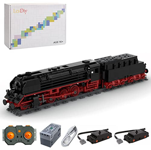 WWEI Technik Bausteine Zug Lokomotive, Baureihe 01.5. Ferngesteuertes Dampflokomotive mit Motor, 1040 Teile Klemmbausteine Kompatibel mit-Itrains Design