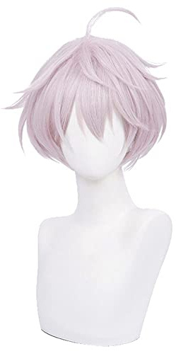 Hellrosa Lila Bob Kurze Cosplay Perücke für Frauen Hitzebeständige synthetische Kostüm Haare für Erwachsene Halloween Anime Party Ersatz Perücken
