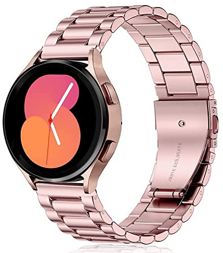 Issinlky Bracelet pour Galaxy Watch 7/FE/6/5/4 40mm 44mm, 20mm Bracelet acier inoxydable pour Galaxy Watch 6 Classic/4 Classic/Watch 5 Pro/Watch 3 41mm/Active 2/Active 40MM/Galaxy Watch 42mm