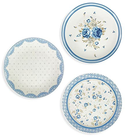 Nada Home Servizio Piatti da Dessert Nuvole di Stoffa Shabby Chic Camilla Fiori 6pz 5323