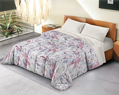 Banzaii Trapunta Una piazza e mezza 220x260 cm Invernale in Ecopiuma da 380 gr/mq calda e morbida – Piumone Invernale Anallergico e Traspirante – Prodotto in Italia – Giada Rosa